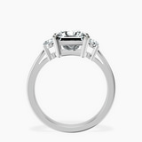 Platinum Intricacy Three stone Lab Diamond Ring side right image one
