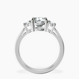 Platinum Intricacy Three stone Lab Diamond Ring side right image one