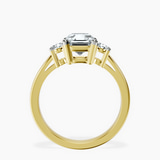 18kt Yellow Gold Meghan Markle Three stone Lab Diamond Ring side right image one