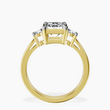 14kt Yellow Gold Meghan Markle Three stone Lab Diamond Ring side right image one