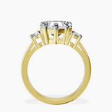 14kt Yellow Gold Meghan Markle Three stone Lab Diamond Ring side right image one