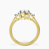 10kt Yellow Gold Meghan Markle Three stone Lab Diamond Ring side right image one