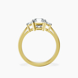 10kt Yellow Gold Meghan Markle Three stone Lab Diamond Ring side right image one