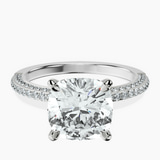 14kt White Gold Grace Micro pavé Eternity Lab Diamond Ring front image