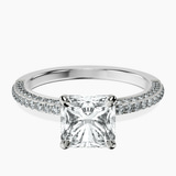 18ct White Gold Grace Micro pavé Eternity Lab Diamond Ring front image