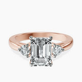 18kt Rose Gold Synthia Three stone Lab Diamond Ring front image