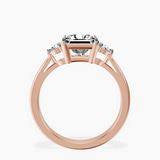 10kt Rose Gold Synthia Three stone Lab Diamond Ring side right image one