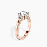 14kt Rose Gold Synthia Three stone Lab Diamond Ring standing product image one