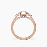 14kt Rose Gold Synthia Three stone Lab Diamond Ring side right image one