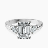 Platinum Synthia Three stone Lab Diamond Ring front image