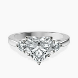 Platinum Synthia Three stone Lab Diamond Ring front image