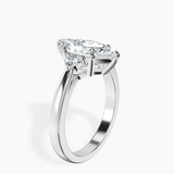 Platinum Synthia Three stone Lab Diamond Ring standing product image one