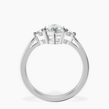 Platinum Synthia Three stone Lab Diamond Ring side right image one