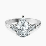Platinum Synthia Three stone Lab Diamond Ring front image