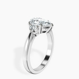 Platinum Synthia Three stone Lab Diamond Ring standing product image one