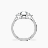 Platinum Synthia Three stone Lab Diamond Ring side right image one