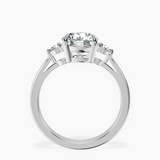 Platinum Synthia Three stone Lab Diamond Ring side right image one