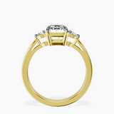 10kt Yellow Gold Synthia Three stone Lab Diamond Ring side right image one