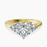 10kt Yellow Gold Synthia Three stone Lab Diamond Ring front image