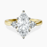 10kt Yellow Gold Synthia Three stone Lab Diamond Ring front image