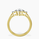 10kt Yellow Gold Synthia Three stone Lab Diamond Ring side right image one