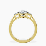 10kt Yellow Gold Synthia Three stone Lab Diamond Ring side right image one