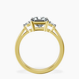 10kt Yellow Gold Synthia Three stone Lab Diamond Ring side right image one