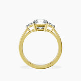 14kt Yellow Gold Synthia Three stone Lab Diamond Ring side right image one