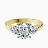 14kt Yellow Gold Synthia Three stone Lab Diamond Ring front image