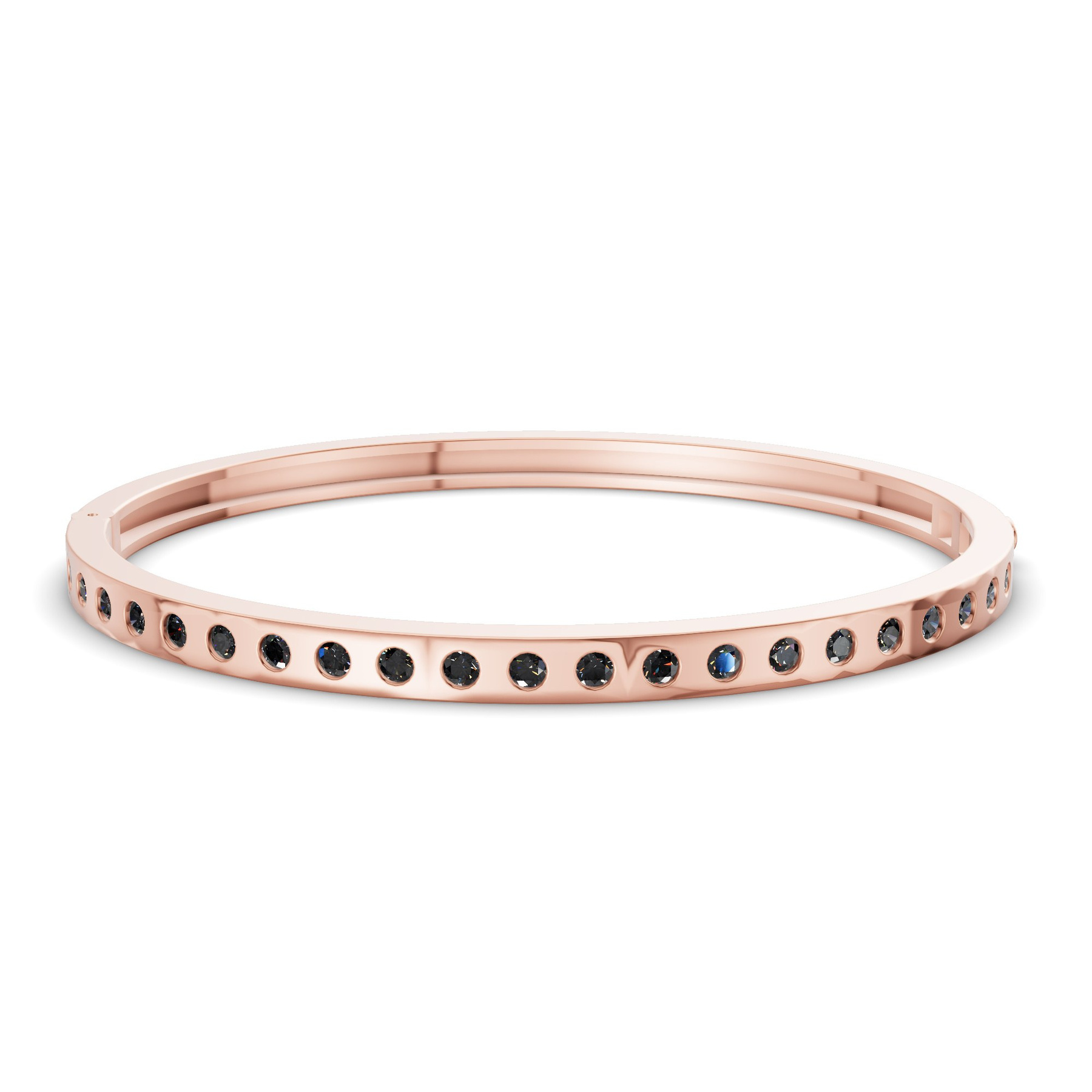 14ct Rose Gold Round Glow Classic Lab Diamond Openable Bangle Bracelet (1 Ct. Tw.) front image