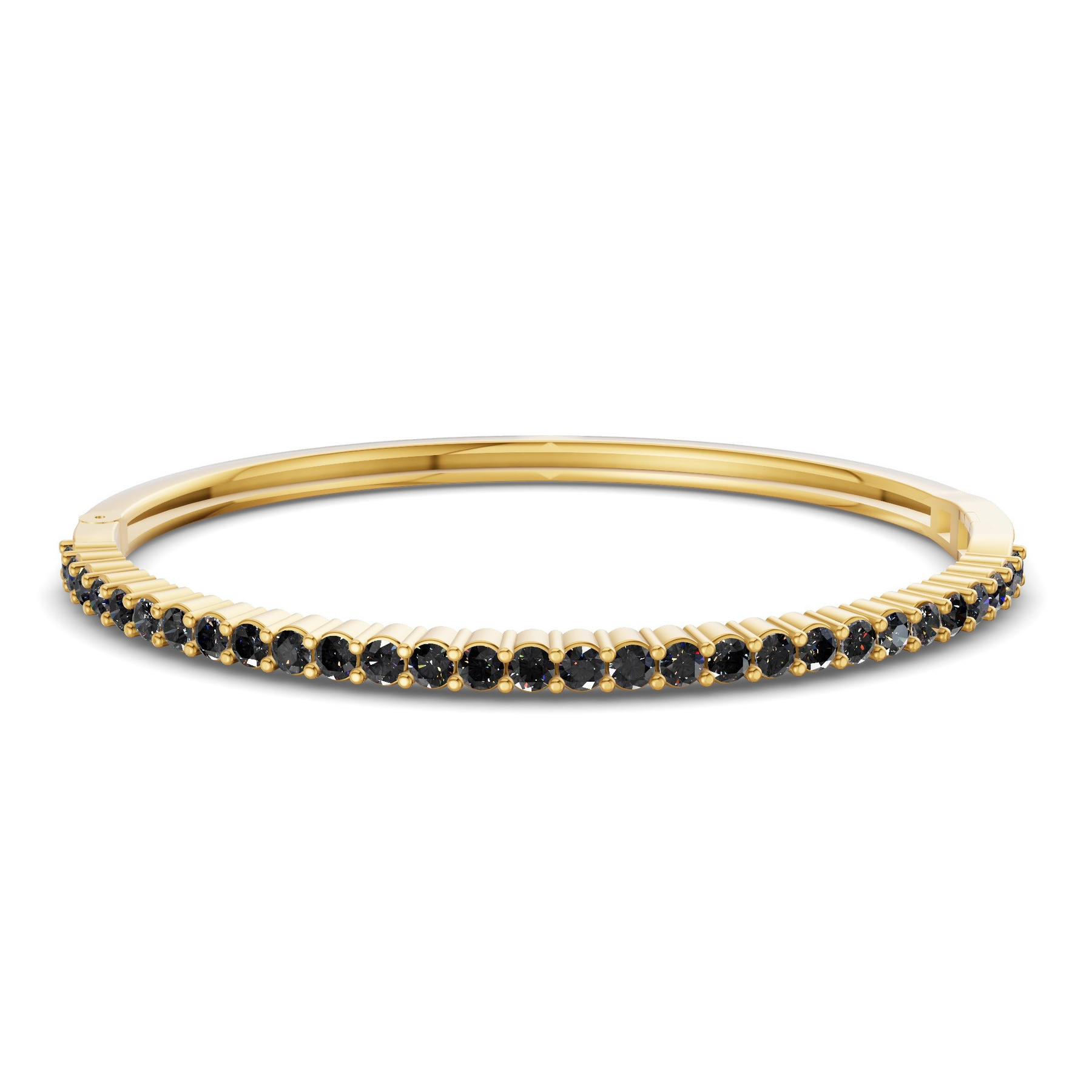 14ct Yellow Gold Round Embrace Lab Diamond Openable Bangle Bracelet (1 Ct. Tw.) front image