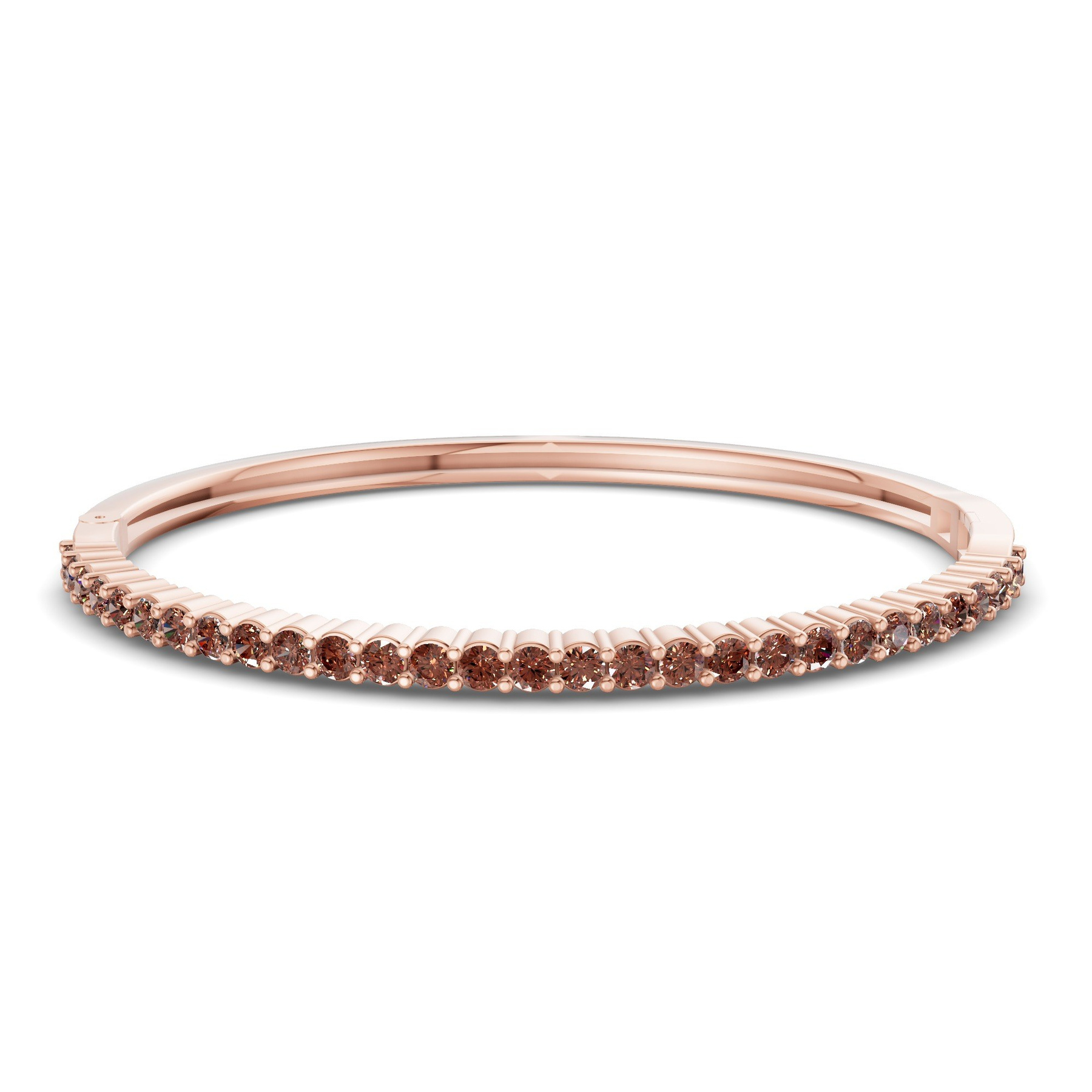 14ct Rose Gold Round Embrace Lab Diamond Openable Bangle Bracelet (1 Ct. Tw.) front image