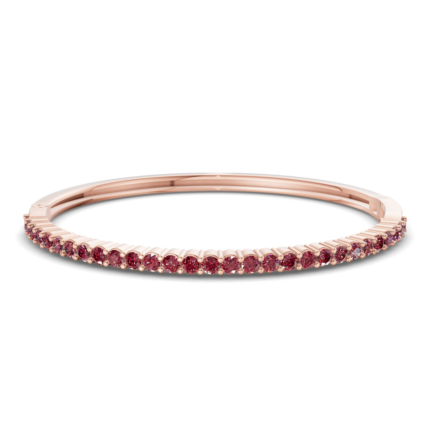 14ct Rose Gold Round Embrace Lab Diamond Openable Bangle Bracelet (5 Ct. Tw.) front image