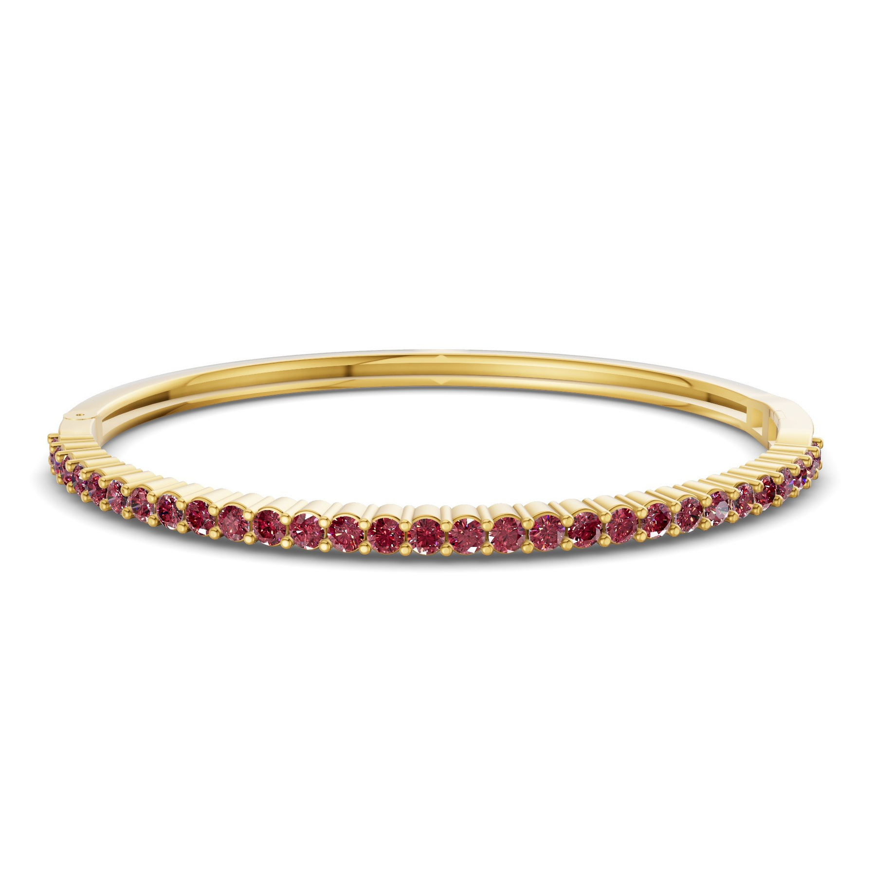 14ct Yellow Gold Round Embrace Lab Diamond Openable Bangle Bracelet (1 Ct. Tw.) front image