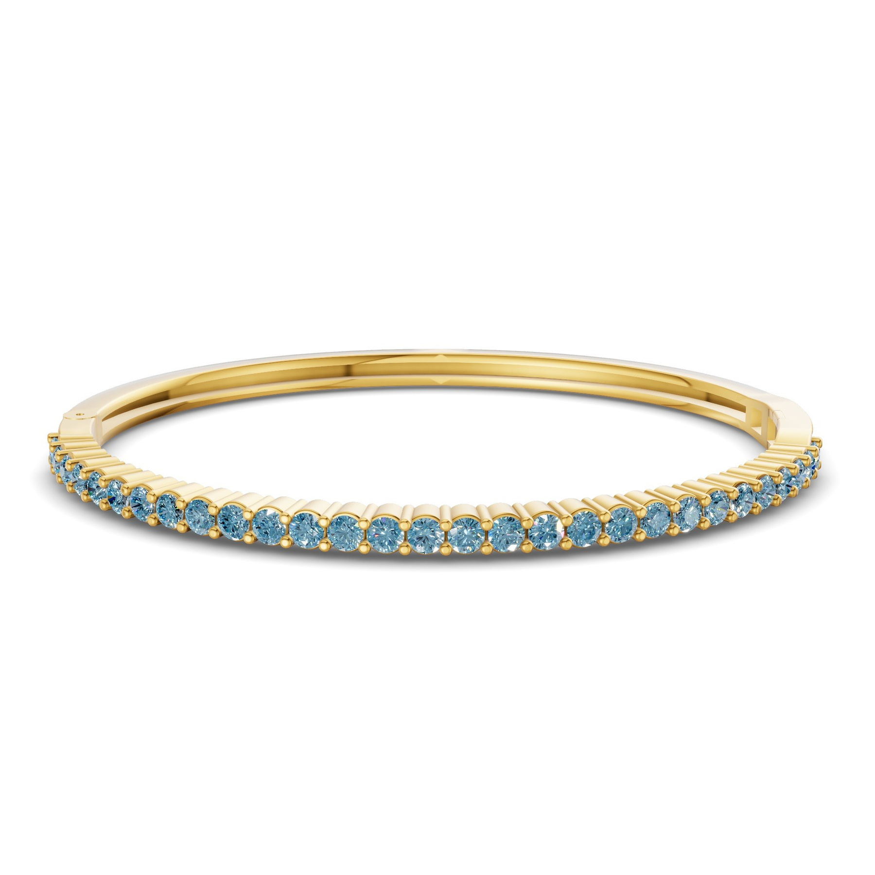 14ct Yellow Gold Round Embrace Lab Diamond Openable Bangle Bracelet (1 Ct. Tw.) front image
