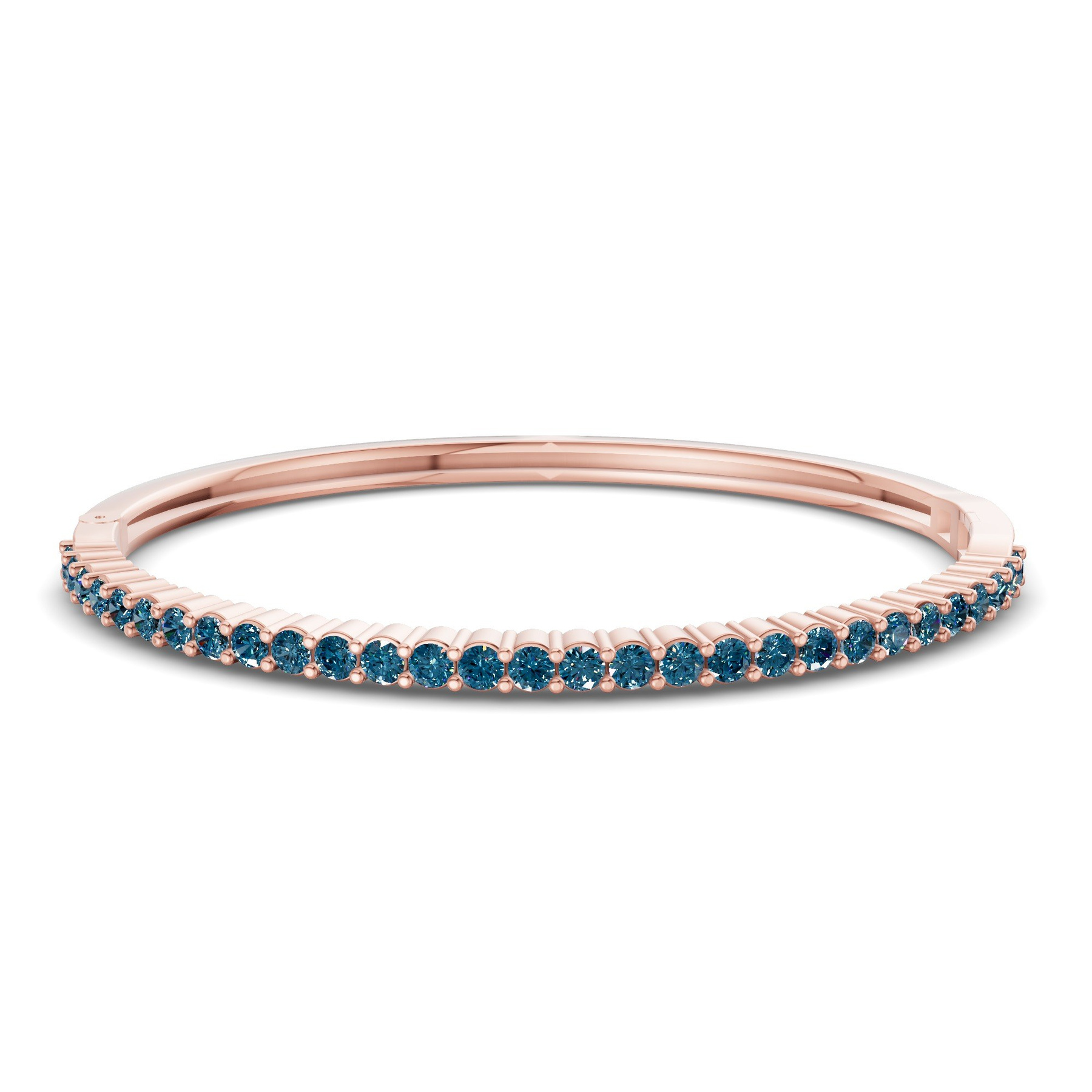 14ct Rose Gold Round Embrace Lab Diamond Openable Bangle Bracelet (1 Ct. Tw.) front image