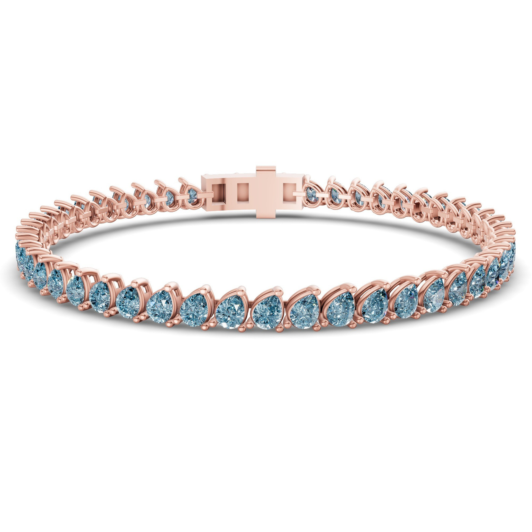 14kt Rose Gold Lilac Pear Lab Diamond Tennis Bracelet (15 Ct. Tw.) front image