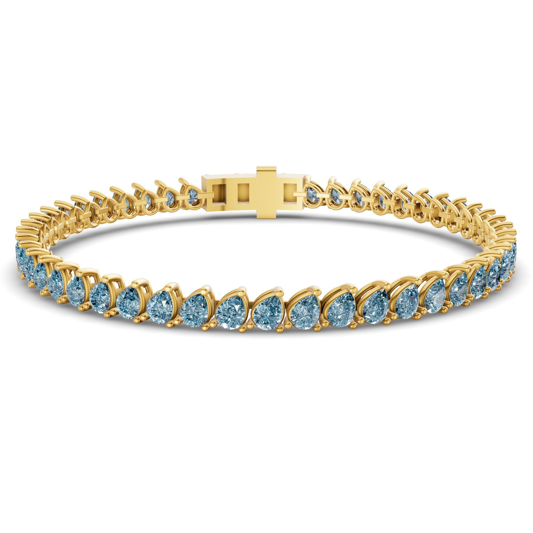 10kt Yellow Gold Lilac Pear Lab Diamond Tennis Bracelet (15 Ct. Tw.) front image
