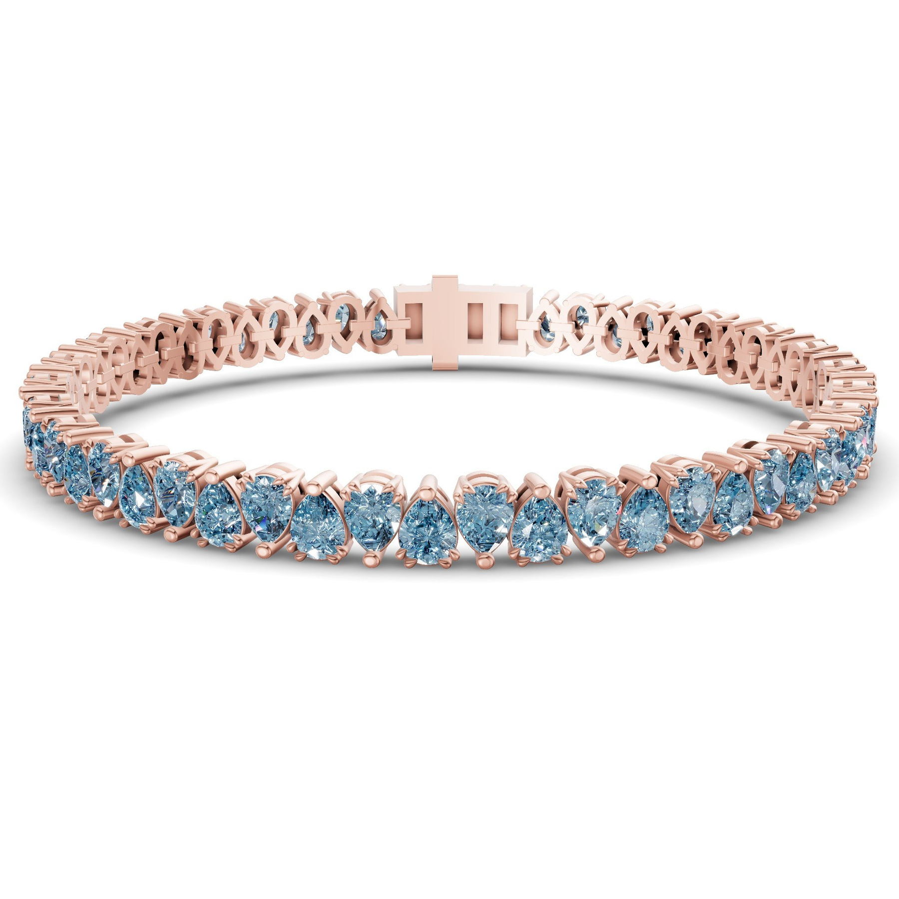 14kt Rose Gold Marion Pear Lab Diamond Tennis Bracelet (10 Ct. Tw.) front image