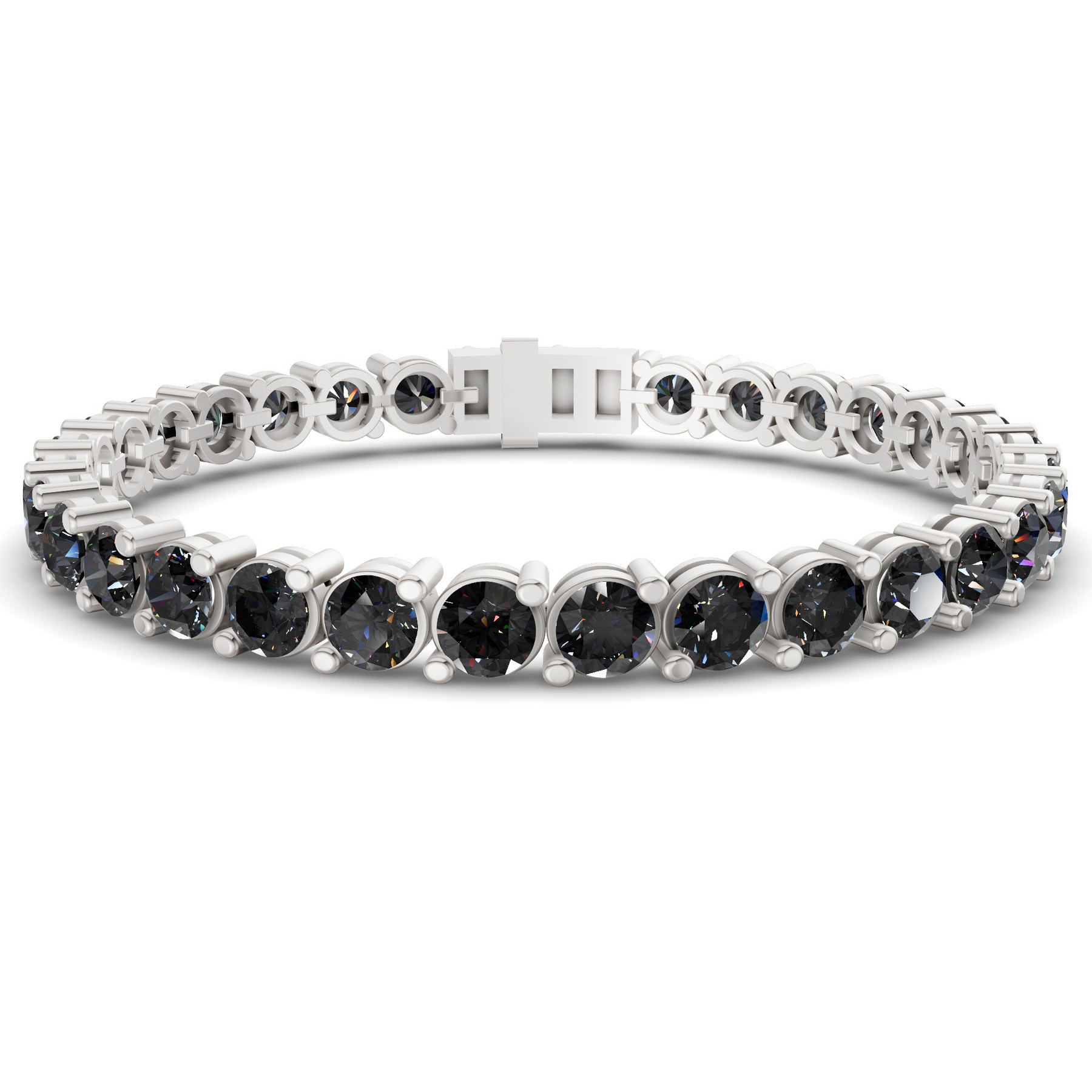 10kt White Gold Aelia Round Lab Diamond Tennis Bracelet (2 Ct. Tw.) front image