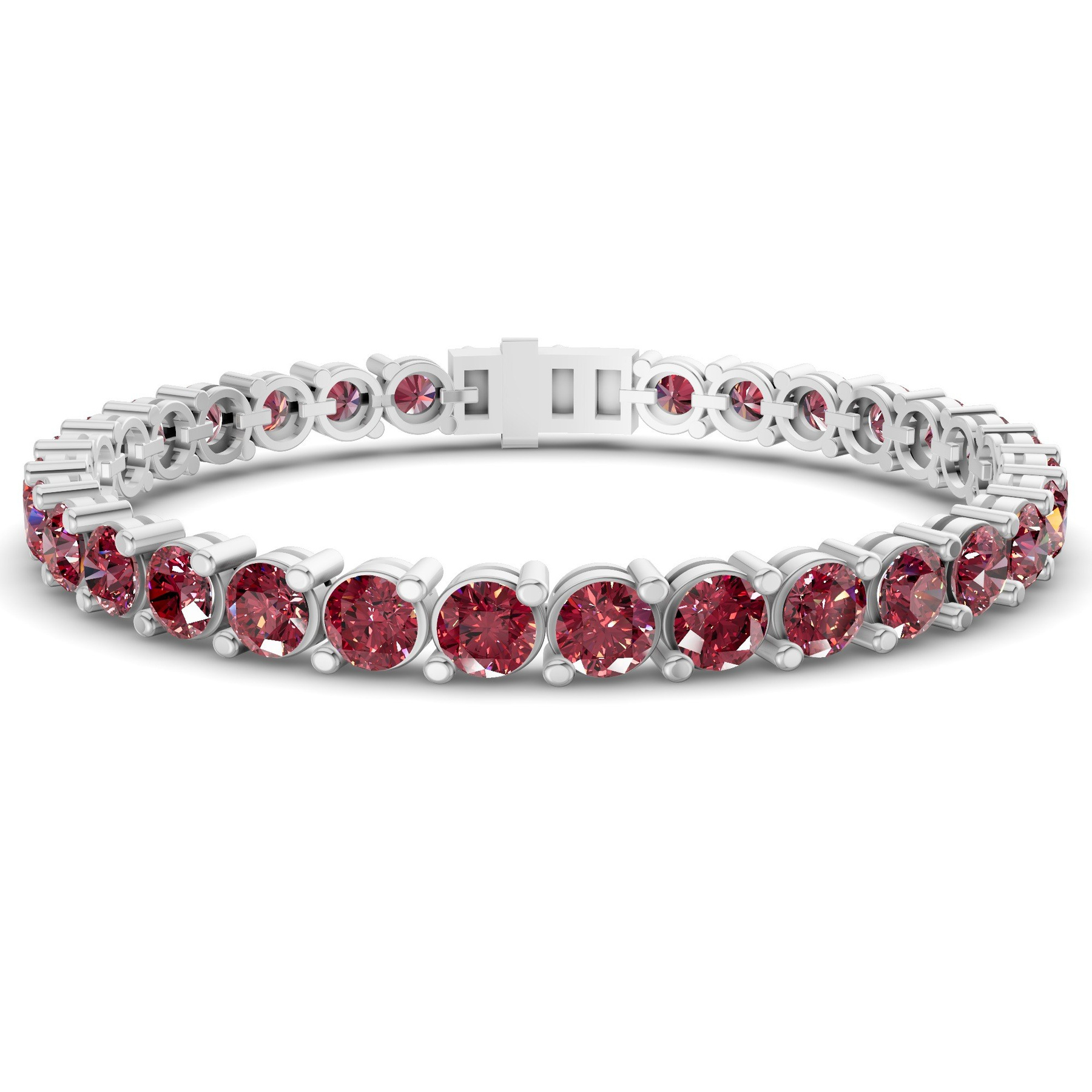 10kt White Gold Aelia Round Lab Diamond Tennis Bracelet (2 Ct. Tw.) front image