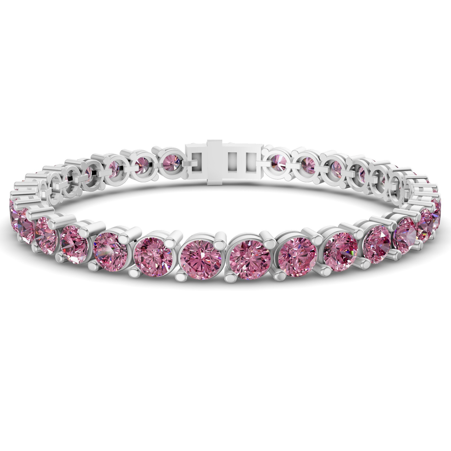 10kt White Gold Aelia Round Lab Diamond Tennis Bracelet (2 Ct. Tw.) front image