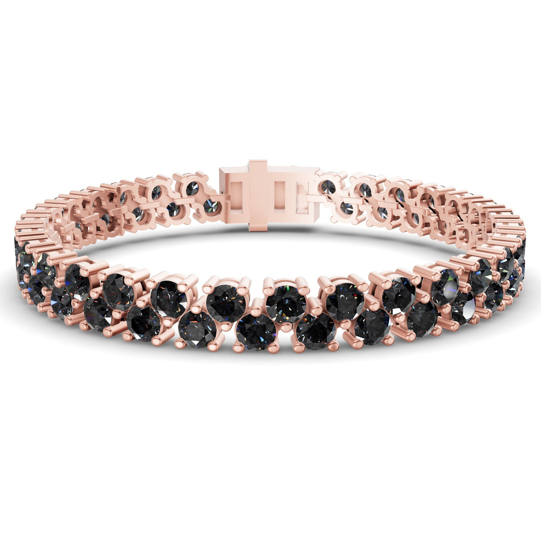 14ct Rose Gold Isidora Round Double Row Lab Diamond Tennis Bracelet (3 Ct. Tw.) front image