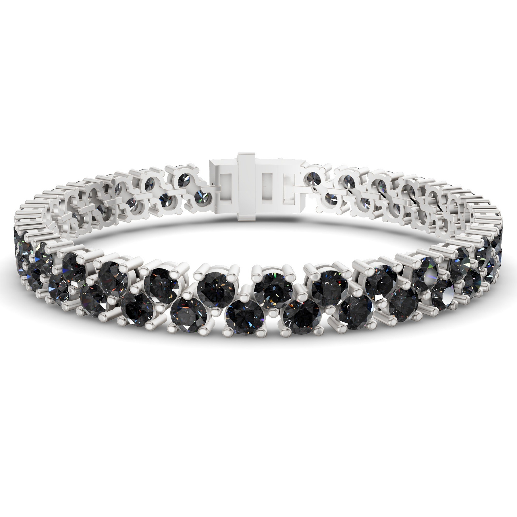 9ct White Gold Isidora Round Double Row Lab Diamond Tennis Bracelet (3 Ct. Tw.) front image