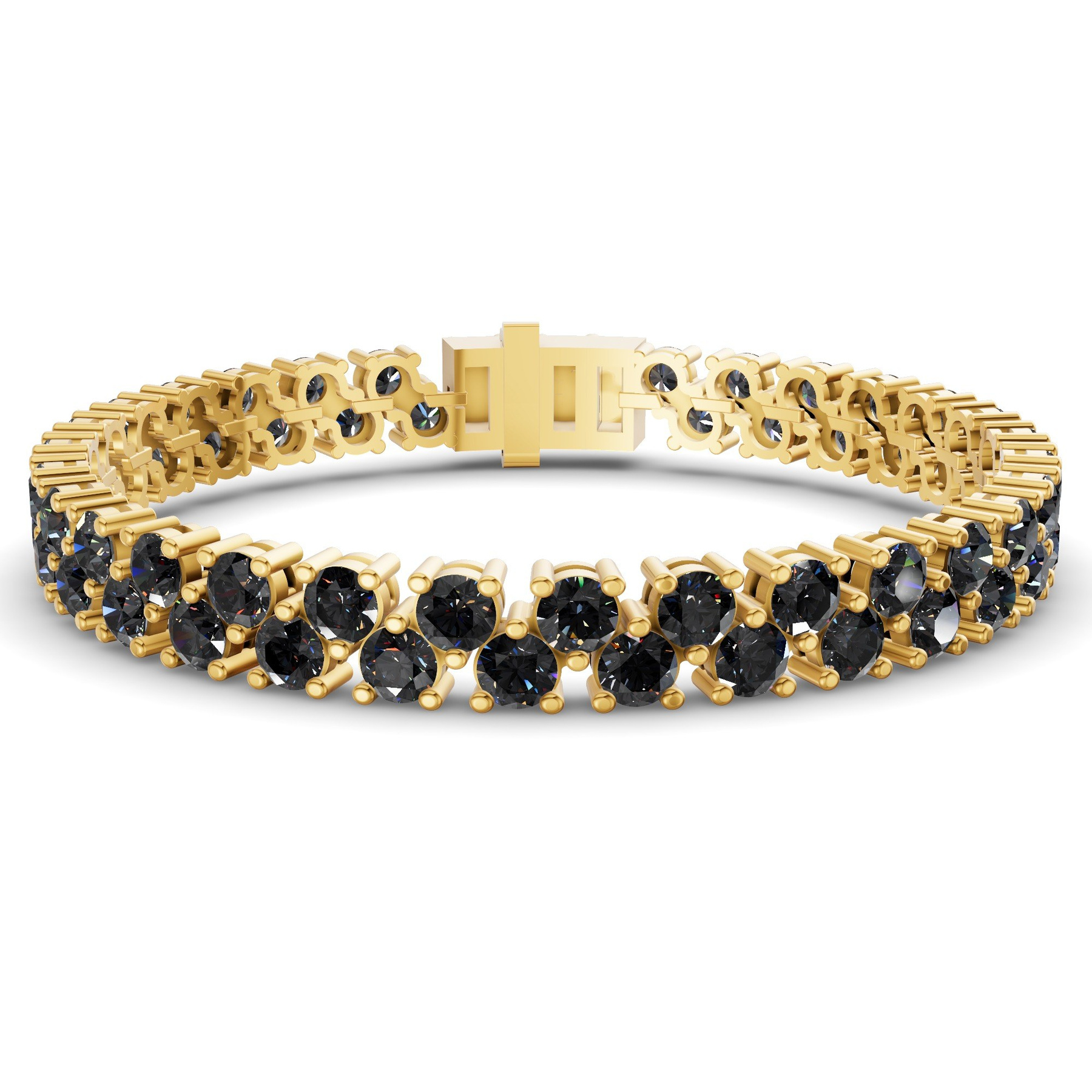 9ct Yellow Gold Isidora Round Double Row Lab Diamond Tennis Bracelet (3 Ct. Tw.) front image