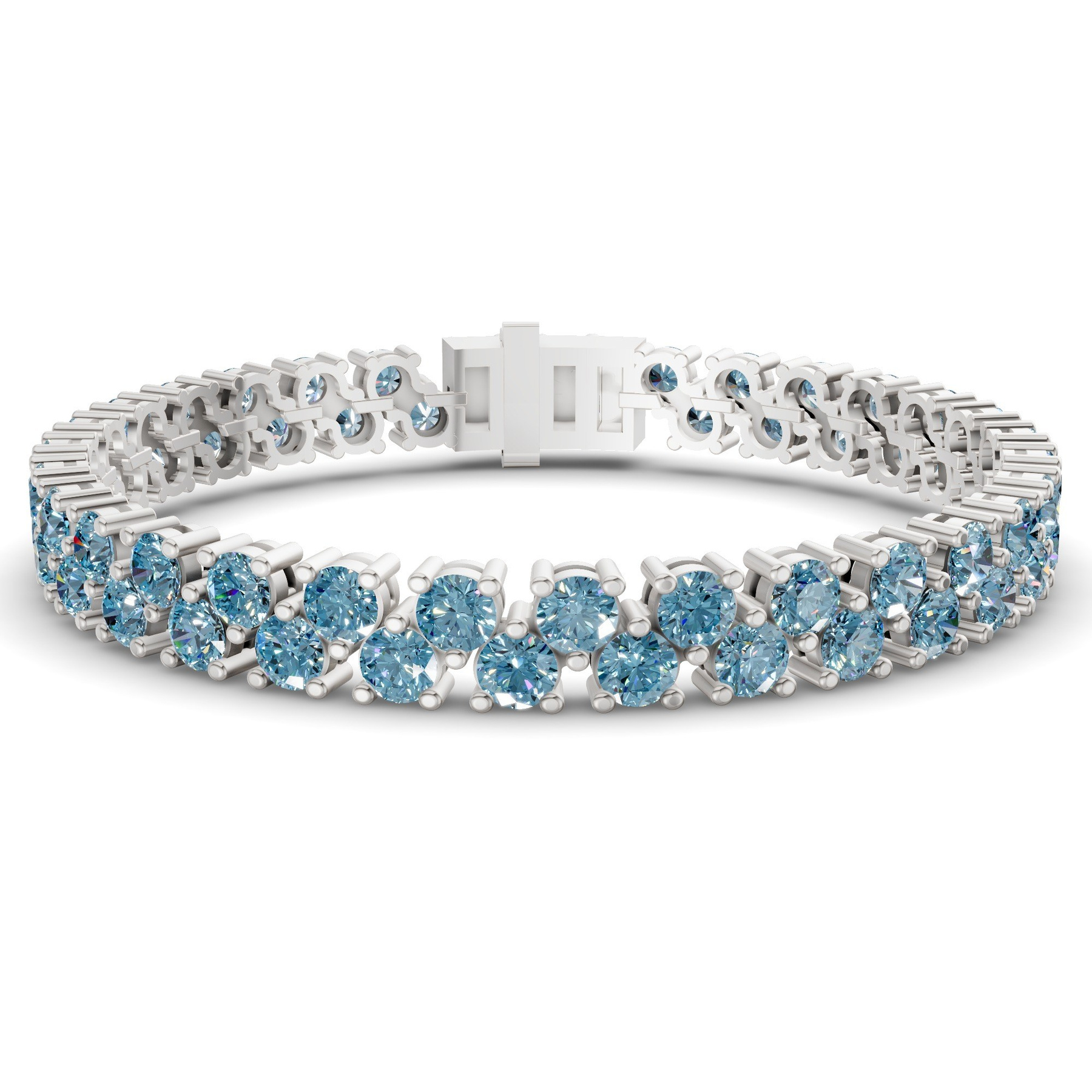 9ct White Gold Isidora Round Double Row Lab Diamond Tennis Bracelet (3 Ct. Tw.) front image