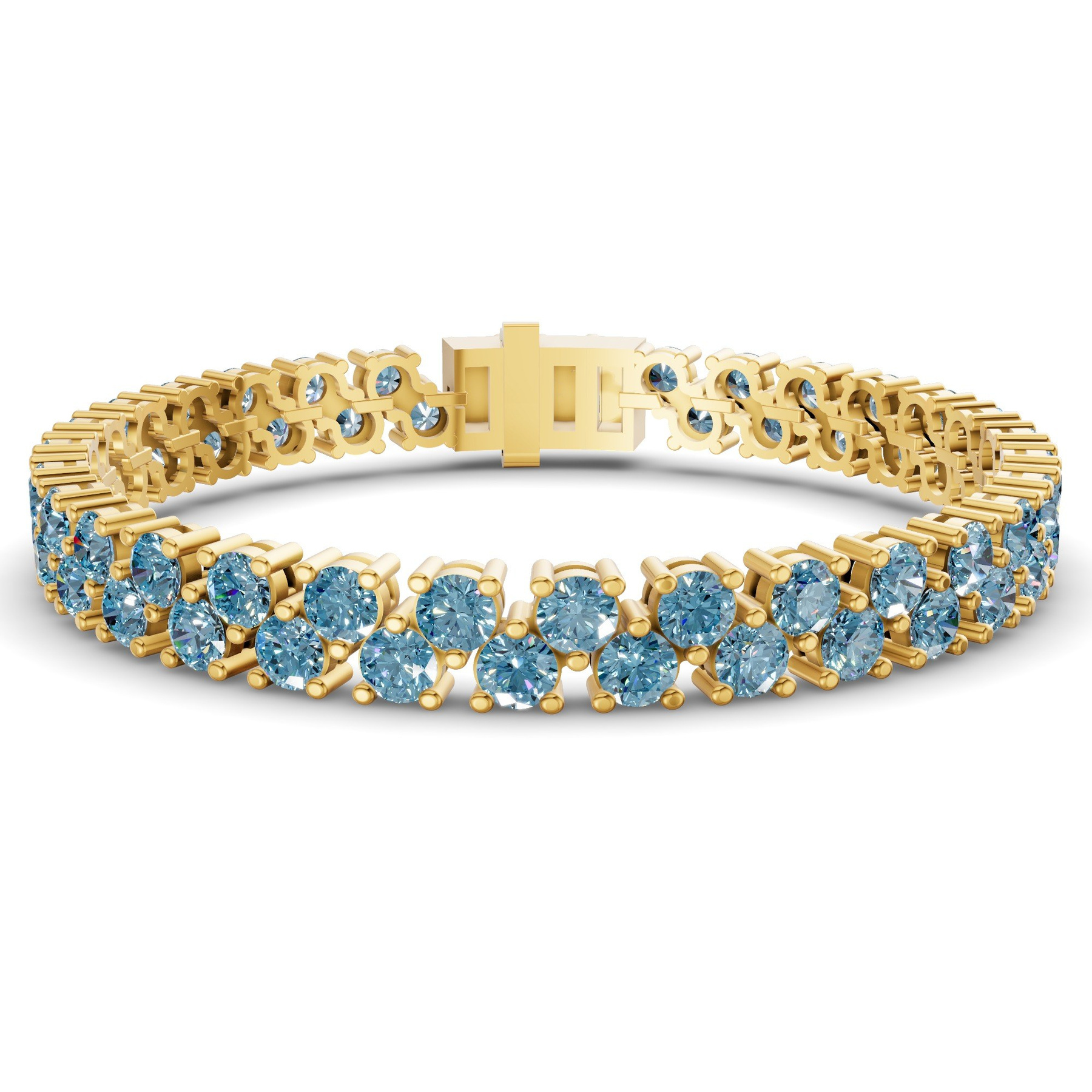 9ct Yellow Gold Isidora Round Double Row Lab Diamond Tennis Bracelet (3 Ct. Tw.) front image