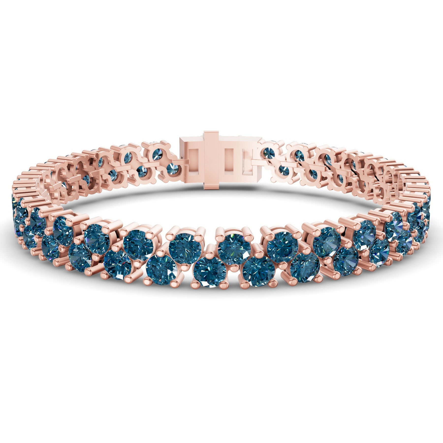 14ct Rose Gold Isidora Round Double Row Lab Diamond Tennis Bracelet (3 Ct. Tw.) front image