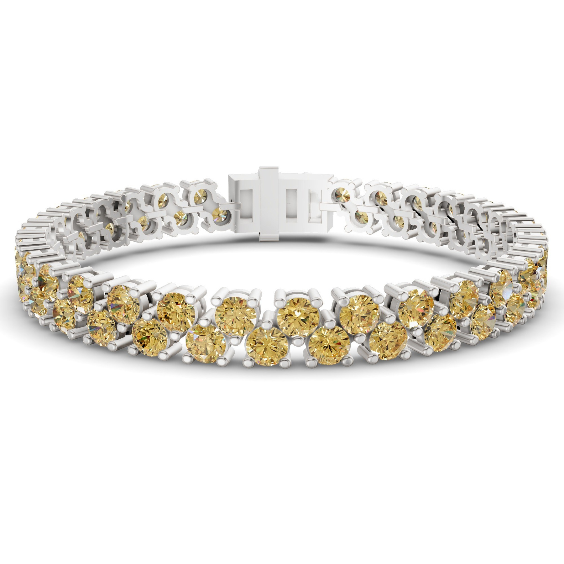 9ct White Gold Isidora Round Double Row Lab Diamond Tennis Bracelet (3 Ct. Tw.) front image