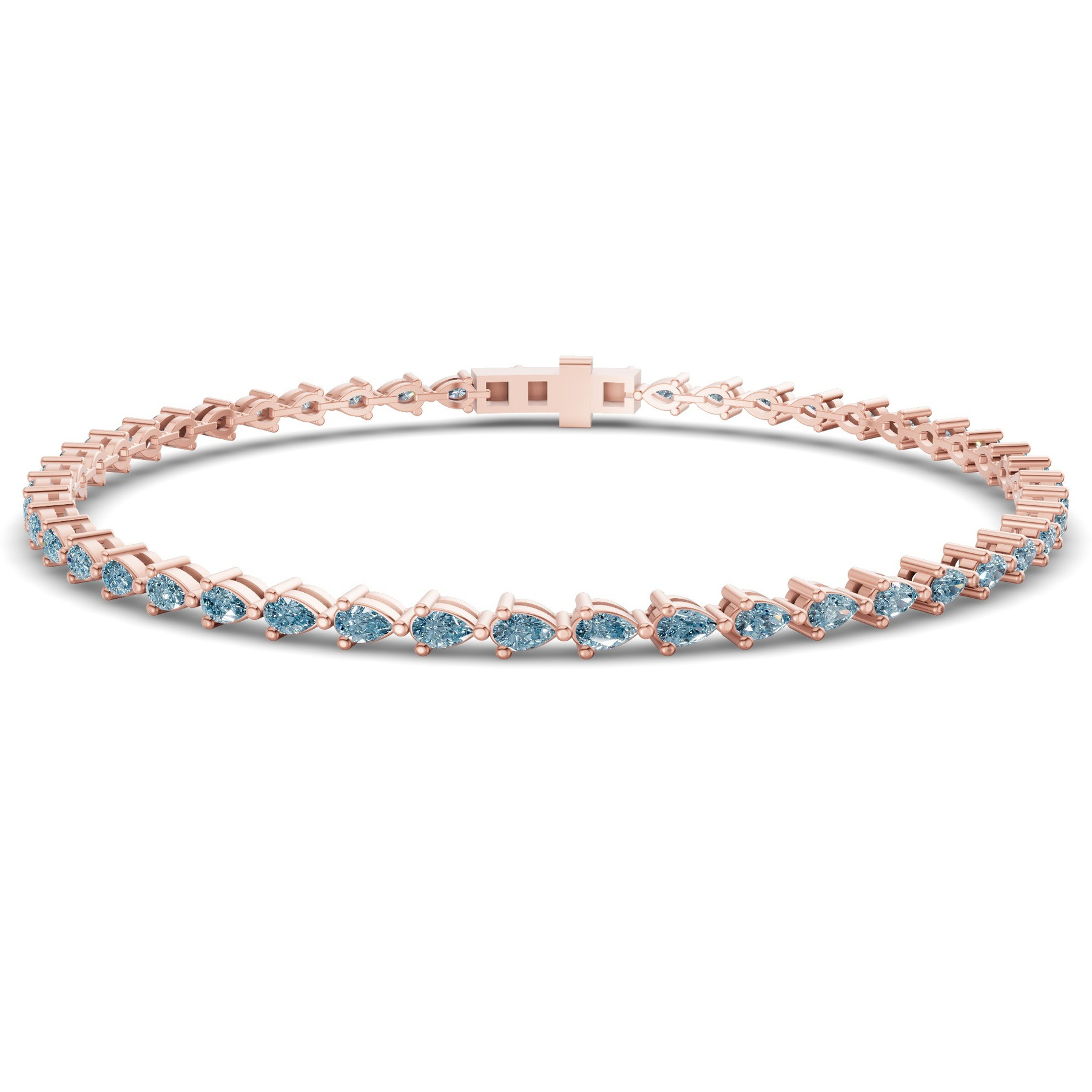9ct Rose Gold Serene Pear Lab Diamond Tennis Bracelet (3 Ct. Tw.) front image